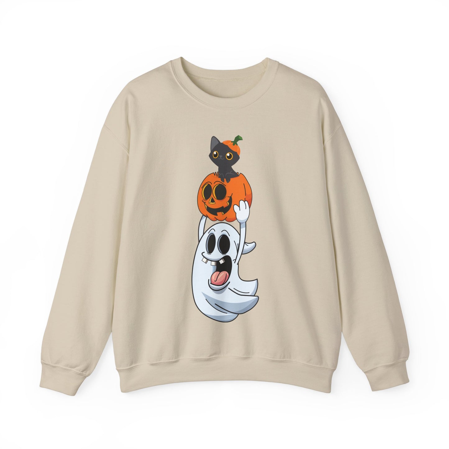 Cute Halloween Sweatshirt Funny Ghost Pumpkin Black Cat Sweater Funny Halloween Sweater Spooky Season Apparel Boo Ghost Fall Spooky Ghost