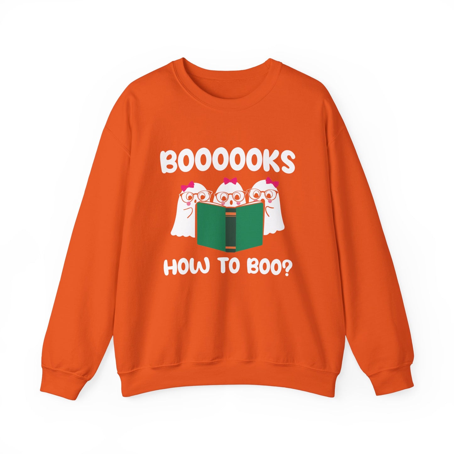 Ghost Reading Books Sweatshirt Bookish Halloween Sweater Funny Halloween Teacher Gift Librarian Halloween Sweatshirt Booooks Ghost Crewneck