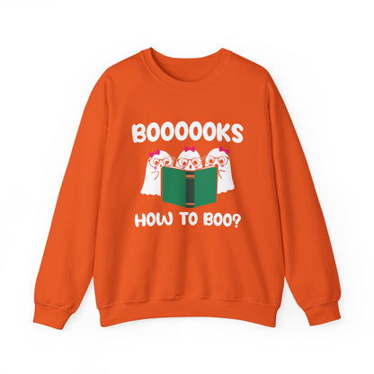 Ghost Reading Books Sweatshirt Bookish Halloween Sweater Funny Halloween Teacher Gift Librarian Halloween Sweatshirt Booooks Ghost Crewneck