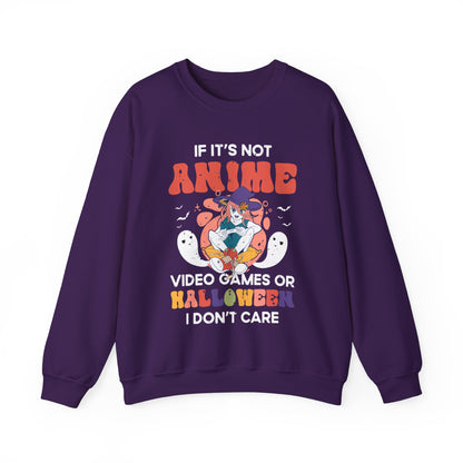 Funny Anime Halloween Sweatshirt If its Not Anime Video Games or Halloween I Dont Care Sweater Anime Halloween Witch Sweater Anime Lovers