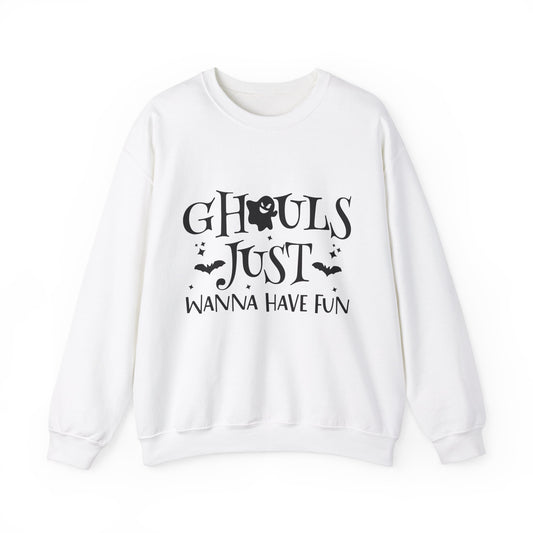 Ghouls Just Wanna Have Fun Halloween Sweatshirt Retro Fall Sweater Spooky Ghost Halloween Apparel Cute Unique Novelty Women Bridemaids Gift