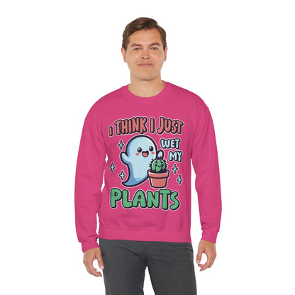 Funny Plant Lover Halloween Sweatshirt I Think I Wet My Plants Sweater Cute Ghost Plant Lover Pullover Sweater Cute Gardening Ghost Gift 2