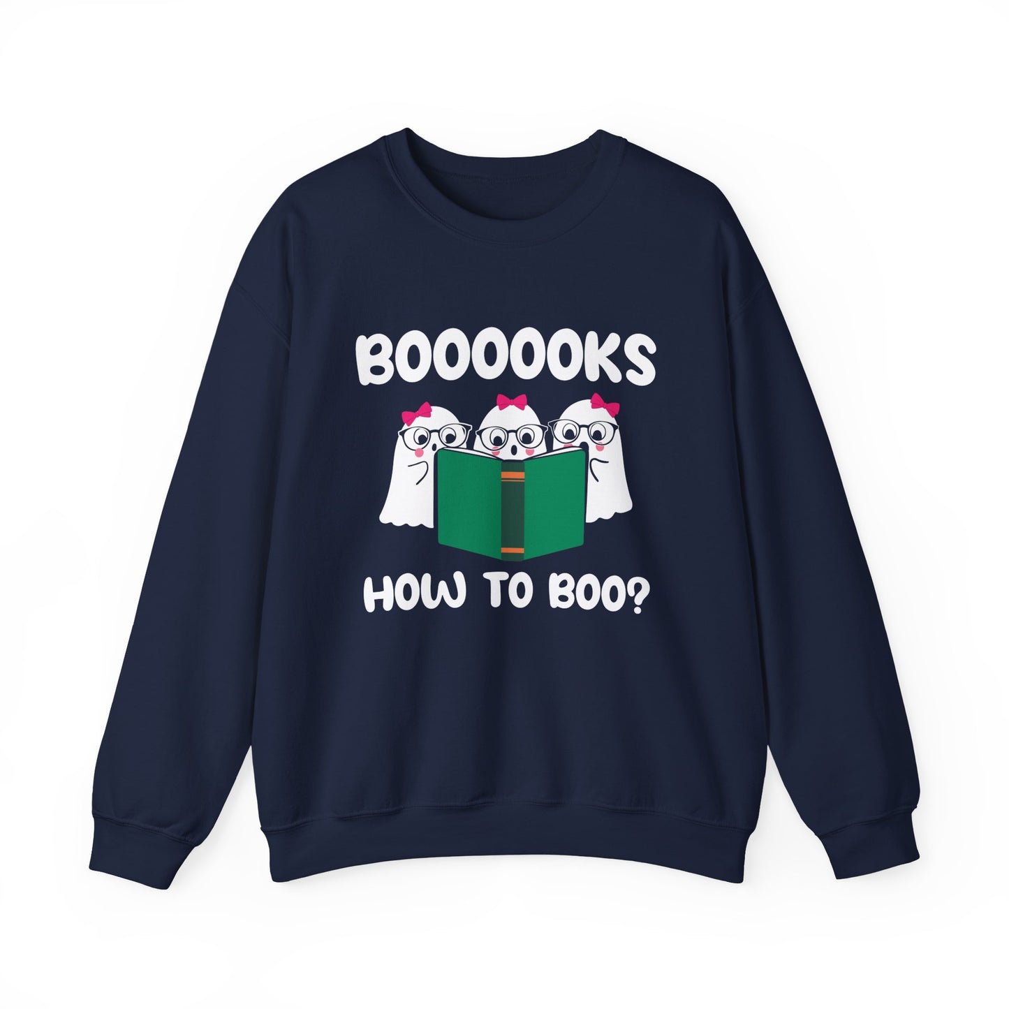 Ghost Reading Books Sweatshirt Bookish Halloween Sweater Funny Halloween Teacher Gift Librarian Halloween Sweatshirt Booooks Ghost Crewneck