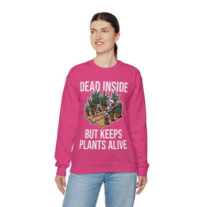 Dead Inside But Keeps Plants Alive Sweatshirt Garden Skeleton Halloween Pullover Sweater Funny Plant Lover Halloween Sweatshirt Plant Lover