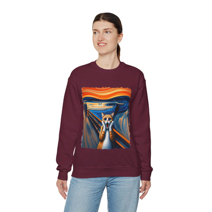 Funny Edvard Munch Cat Sweatshirt Funny The Scream-ing Cat Art Painting Sweater Parody of Edvard Munch Cat Sweater Unique Art Cat Lover Gift