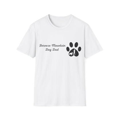 Doggy Dad's T-shirt, "Bernese Mountain Dog Dad", Dog Father's Day Gift, Fur Papa, Unique Men's Apparel Novelty Pet Lover Tee