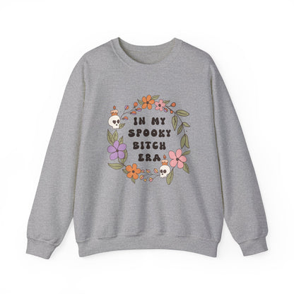 In My Spooky Bitch Era Sweatshirt Funny Halloween Sweater Trendy Retro Halloween Spooky Bitch Vintage Halloween Sweater Fall Season Women