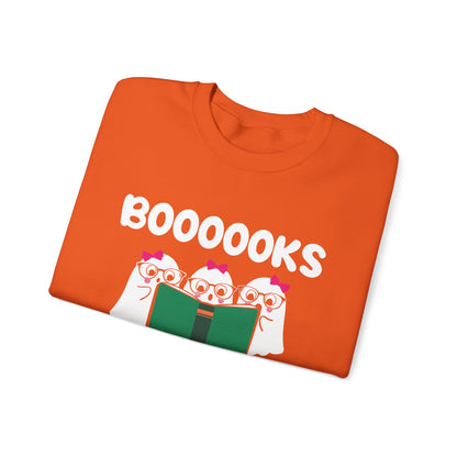 Ghost Reading Books Sweatshirt Bookish Halloween Sweater Funny Halloween Teacher Gift Librarian Halloween Sweatshirt Booooks Ghost Crewneck