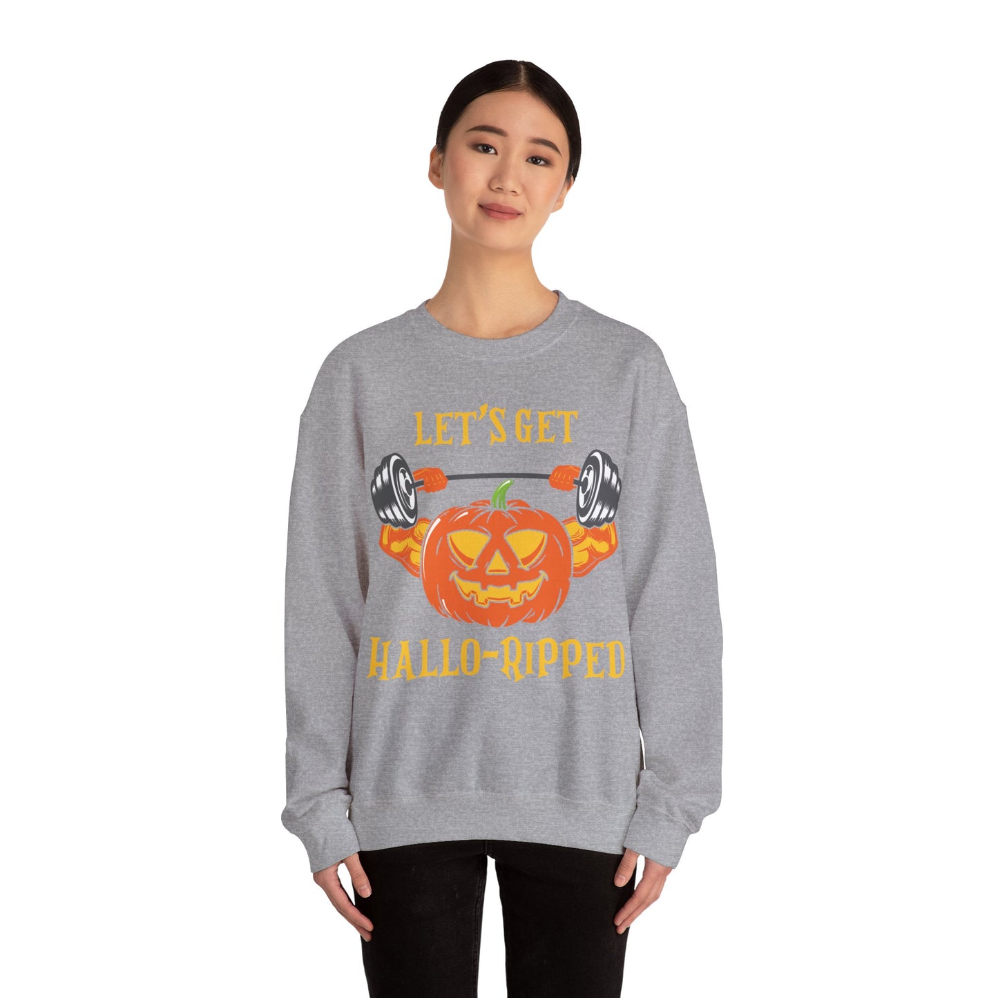 Let's Get Hallow-Ripped Gym Sweatshirt Funny Halloween Sweater Fitness Halloween Sweatshirt Boyfriend Gym Husband Halloween Pumpkin Sweater