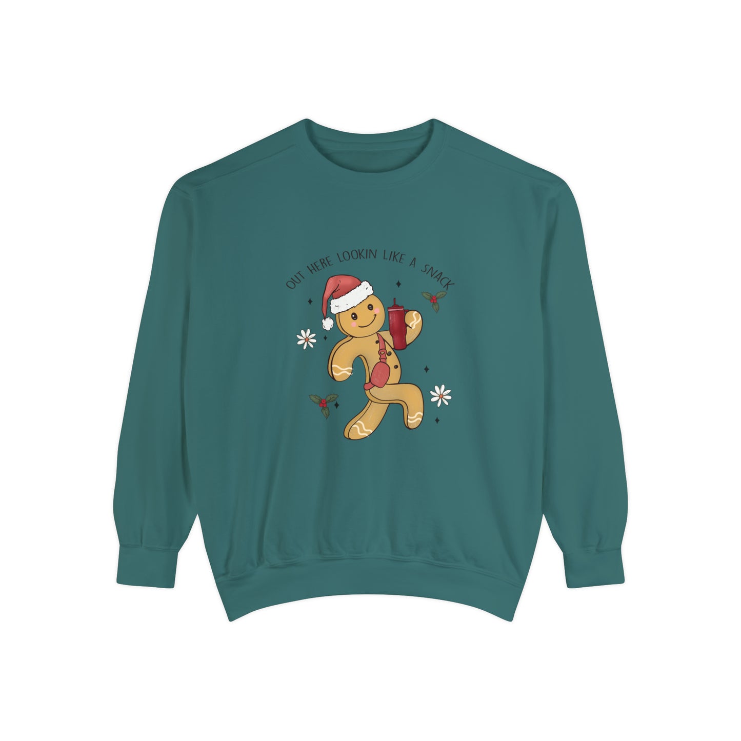 Comfort Colors® Out Here Lookin Like A Snack Sweatshirt Boojee Christmas Sweatshirt Gingerbread Man Sweater Funny Christmas Gift Holiday Tee