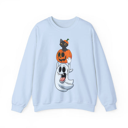 Cute Halloween Sweatshirt Funny Ghost Pumpkin Black Cat Sweater Funny Halloween Sweater Spooky Season Apparel Boo Ghost Fall Spooky Ghost