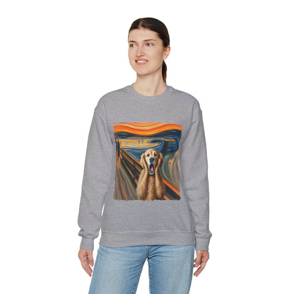 Funny Edvard Munch Dog Sweatshirt Funny The Scream-ing Dog Art Painting Sweater Parody of Edvard Munch Dog Sweater Unique Art Dog Lover Gift