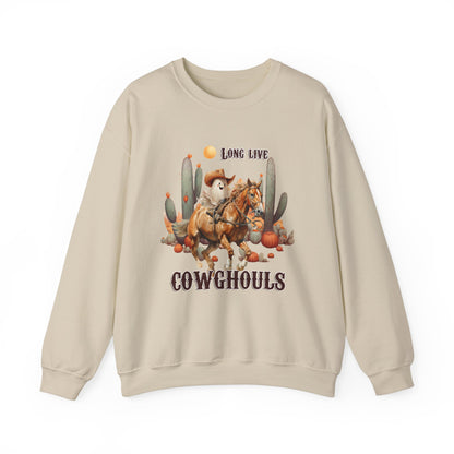 Long Live CowGhouls Sweatshirt Funny Retro Halloween Sweater Vintage Western Halloween Outfit Cowgirl Ghost Sweatshirt Howdy Ghost Crewneck