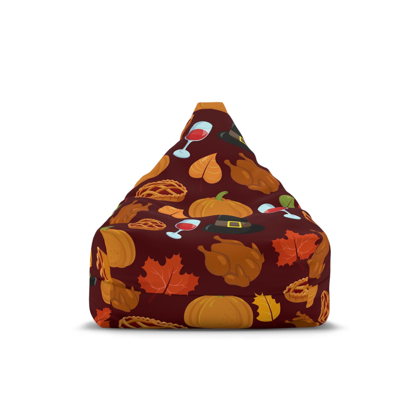 Thanksgiving Bean Bag Chair Cover Autumn Beanbag Fall Season Home Decor Turkey Dinner Adult Teens Dorm Bedroom Living Room Gaming Chair Gift