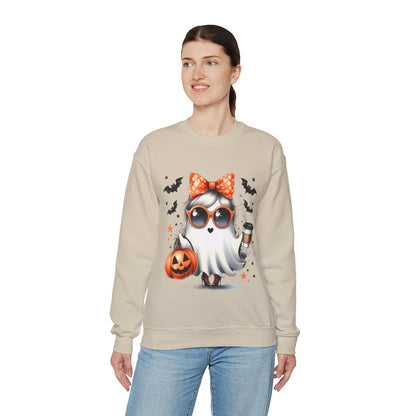 Boo-Jee Ghost Halloween Sweatshirt Cute Ghost Sweatshirt Fall Sweater Bougie Ghost Coffee Lover Pullover Sweater Autumn Boojee Spooky Season