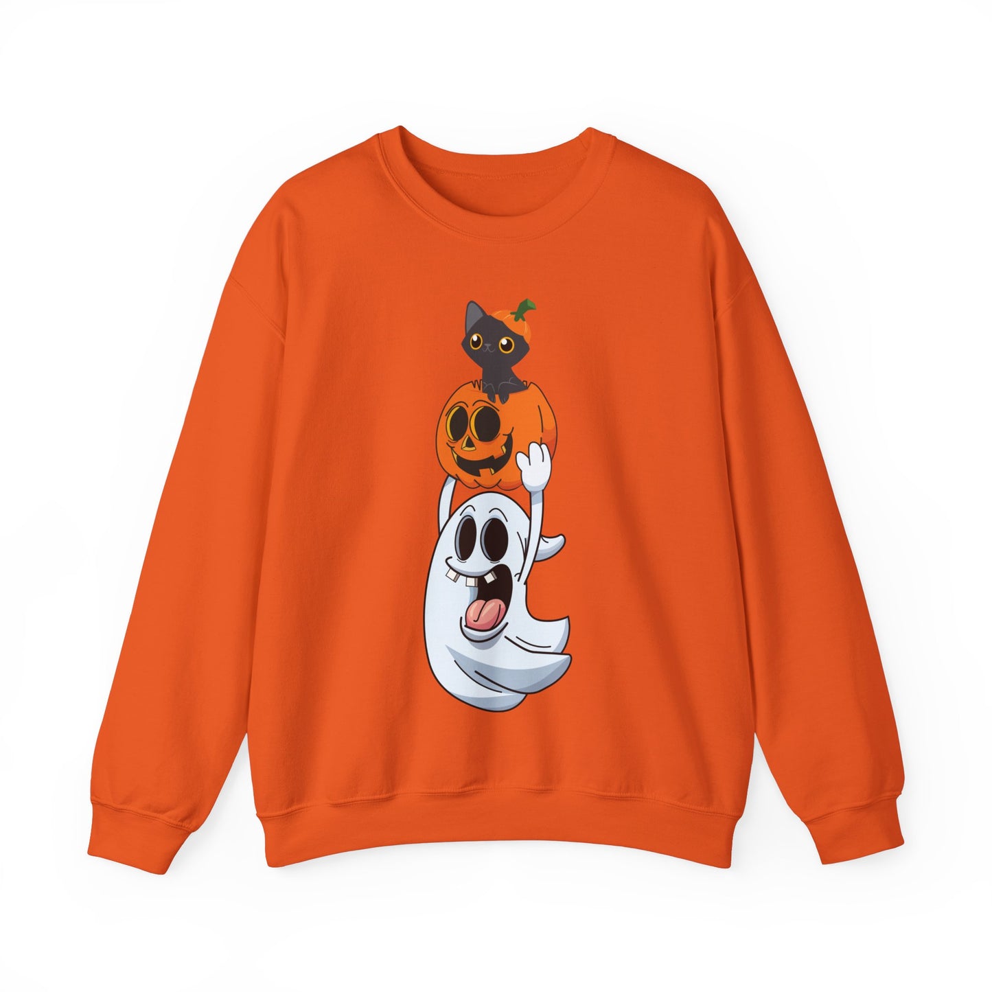 Cute Halloween Sweatshirt Funny Ghost Pumpkin Black Cat Sweater Funny Halloween Sweater Spooky Season Apparel Boo Ghost Fall Spooky Ghost