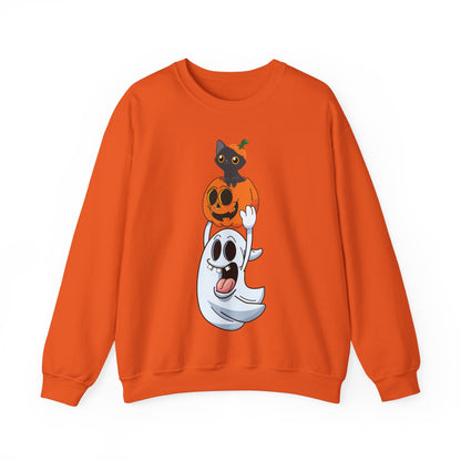 Cute Halloween Sweatshirt Funny Ghost Pumpkin Black Cat Sweater Funny Halloween Sweater Spooky Season Apparel Boo Ghost Fall Spooky Ghost