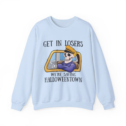 Get In Losers We're Saving HalloweenTown Sweatshirt Funny Halloween Sweater Get In Loser Halloween Crewneck Spooky Season Halloween Outfit