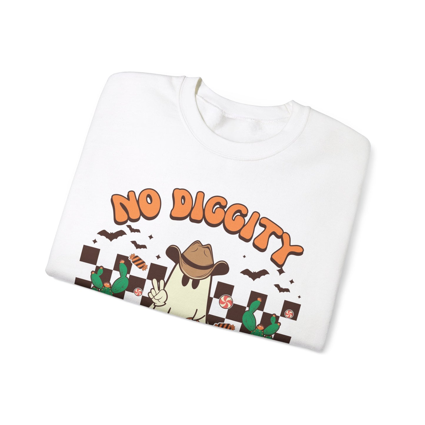 No Diggity Bout To Bag It Up Sweatshirt Funny Cowboy Halloween Sweater Trick or Treat Sweat Retro Halloween Crewneck Western Halloween Gift