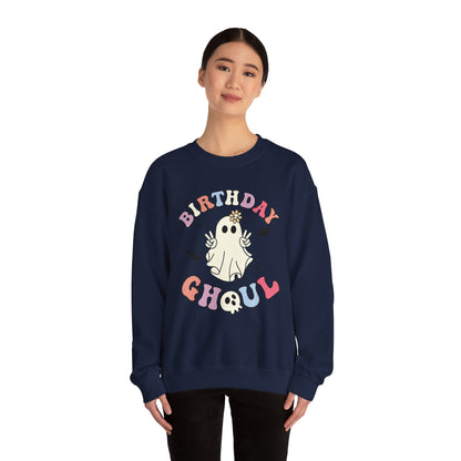 Birthday Ghoul Sweatshirt Funny Halloween Birthday Sweater Retro Halloween Ghost Sweatshirt Groovy Halloween Birthday Party Spooky Season