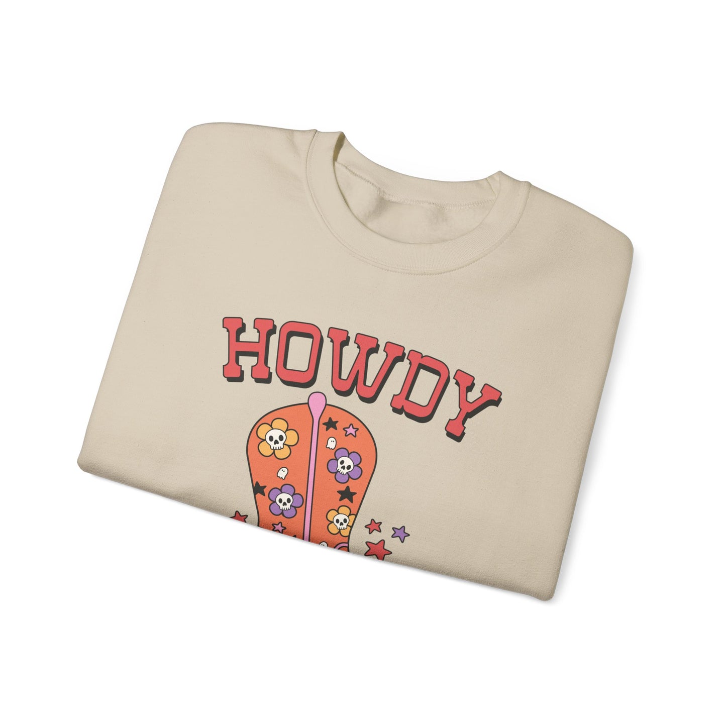 Howdy Halloween Sweatshirt Cowgirl Boots Sweater Retro Halloween Sweatshirt Western Chic Halloween Sweater Cute Fall Crewneck Spooky Season