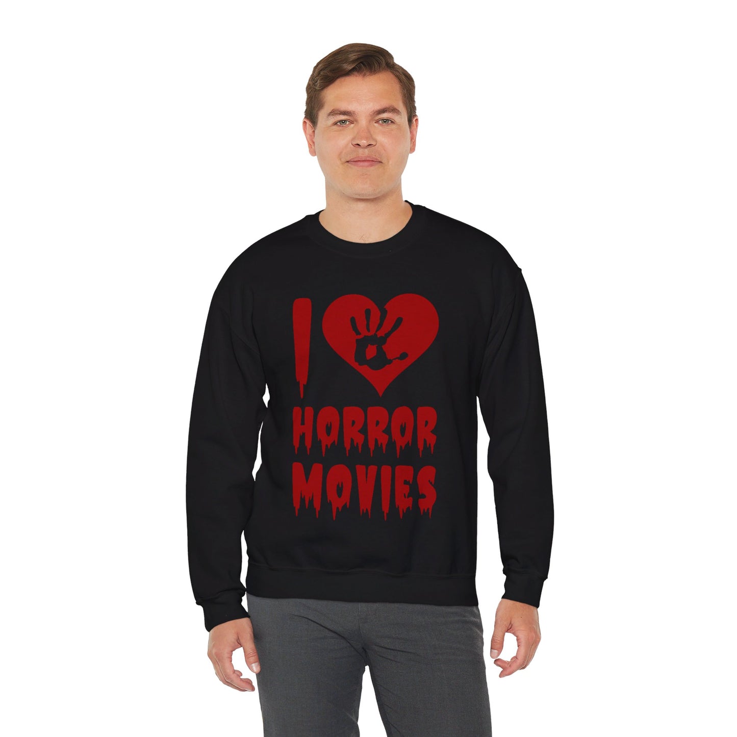 I Love Horror Movies Sweatshirt Horror Movie Addict Sweatshirt Halloween Horror Fan Club Sweatshirt Horror Club Movie Fanatic Halloween Gift