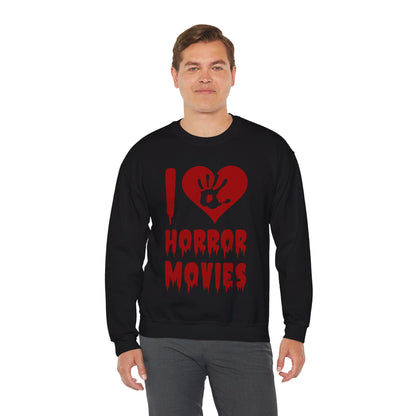 I Love Horror Movies Sweatshirt Horror Movie Addict Sweatshirt Halloween Horror Fan Club Sweatshirt Horror Club Movie Fanatic Halloween Gift