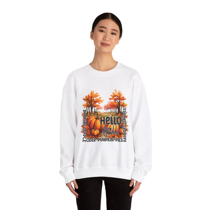 Hello Fall Sweatshirt Fall Words Sweater Hello Fall Crewneck Autumn Season Sweat Fall Graphic Apparel Cute Thanksgiving Sweatshirt Pumpkin