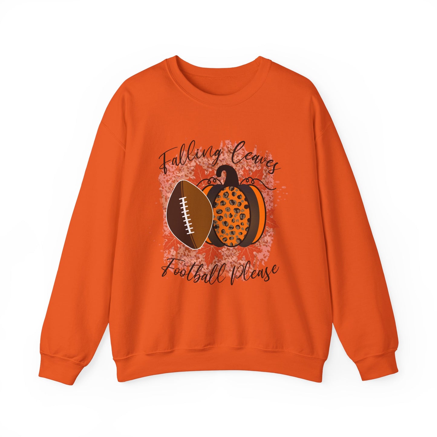 Fall Vibes Football Sweatshirt Falling Leaves Football Please Sweater Footbal Mom Fall Sweater Football and Pumpkin Crewneck Autumn Season