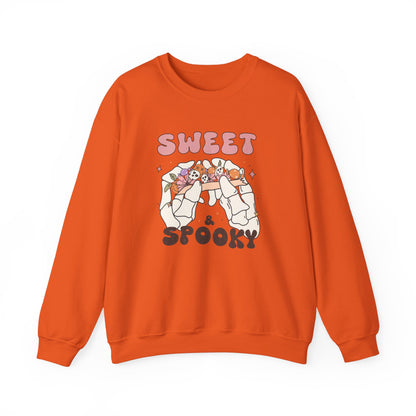 Sweet and Spooky Sweatshirt Retro Halloween Crewneck Groovy Fall Sweater Vintage Halloween Apparel Cool Funky Unique Novelty Women Gift Girl