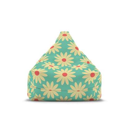 Flower Power Bean Bag Chair Cover Retro Groovy Beanbag Daisy Pastel Home Decor 70s Hippie Dorm Bedroom Living Room Furniture Games Room Gift