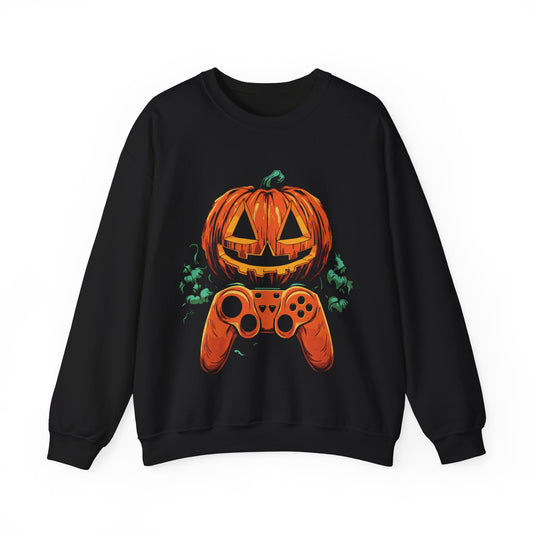 Pumpkin Gaming Controller Sweatshirt Gamer Halloween Pumpkin Sweater Funny Halloween Pumpkin Gamer Gift Pullover Fun Autumn Fall Sweatshirt