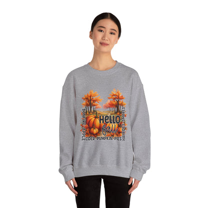 Hello Fall Sweatshirt Fall Words Sweater Hello Fall Crewneck Autumn Season Sweat Fall Graphic Apparel Cute Thanksgiving Sweatshirt Pumpkin