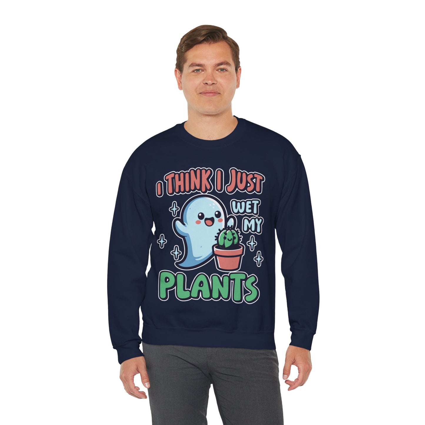 Funny Plant Lover Halloween Sweatshirt I Think I Wet My Plants Sweater Cute Ghost Plant Lover Pullover Sweater Cute Gardening Ghost Gift 2