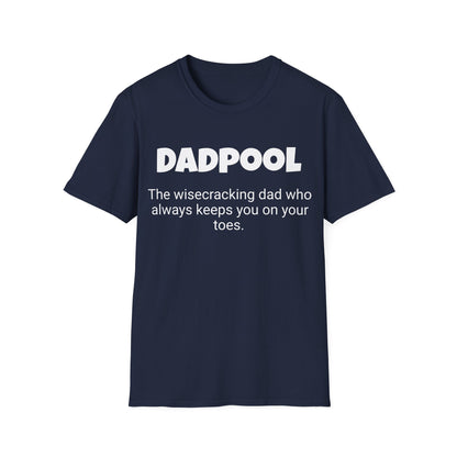 Funny Dad's Mens Softstyle T-shirt, "Dadpool", Father's Day Gift, Tee for Him, Adult Humorous Unique Novelty Apparel Present