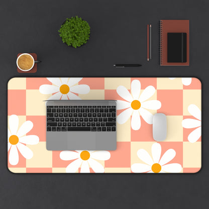 Retro Groovy Desk Mat Flower Power Office Desk Accessories 70s Vintage Mouse Pad Daisy Desk Pad Boho Hippie Gaming Mousepad Unique Gift Idea