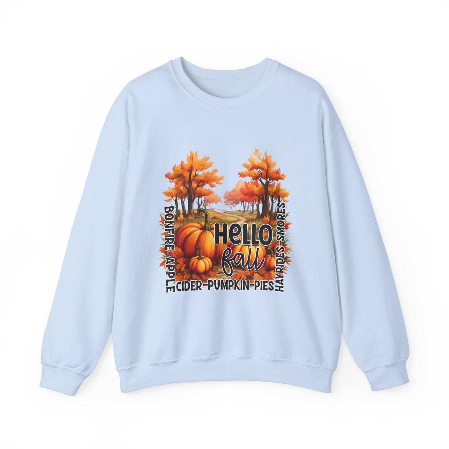 Hello Fall Sweatshirt Fall Words Sweater Hello Fall Crewneck Autumn Season Sweat Fall Graphic Apparel Cute Thanksgiving Sweatshirt Pumpkin