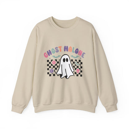 Ghost Malone Sweatshirt Retro Vintage Halloween Sweater Cute Ghost Sweat Funny Halloween Crewneck Spooky Season Sweatshirt Stay Spooky Gift