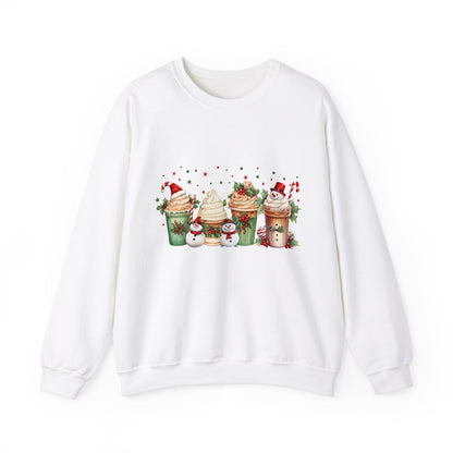 Snowman Christmas Coffee Sweatshirt Christmas Sweater Coffee Lover Gift Holiday Sweater Latte Christmas Crewneck Women's Christmas Jumper