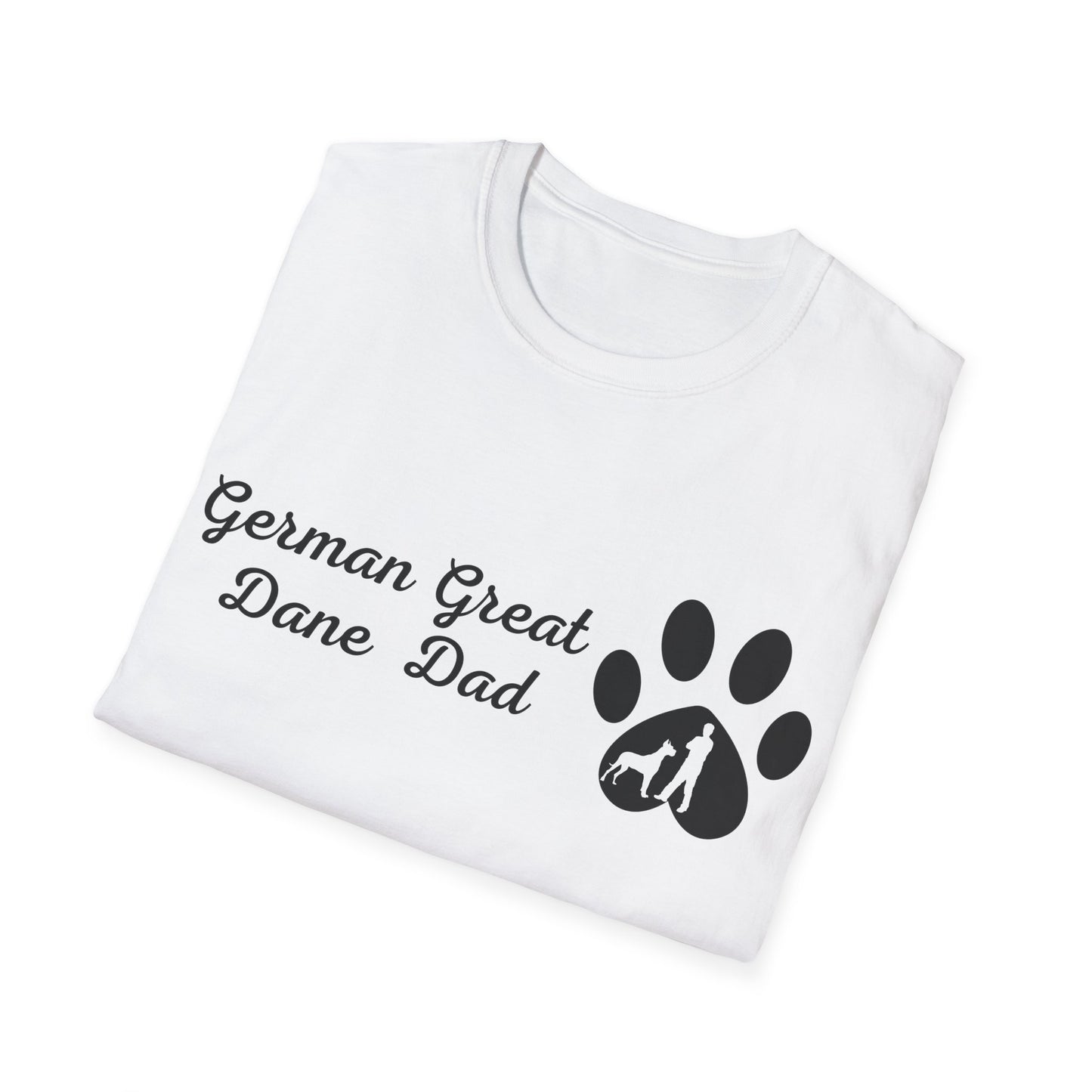 Doggy Dad's T-shirt, "German Great Dane Dad", Dog Father's Day Gift, Fur Papa, Unique Men's Apparel Novelty Pet Lover Tee