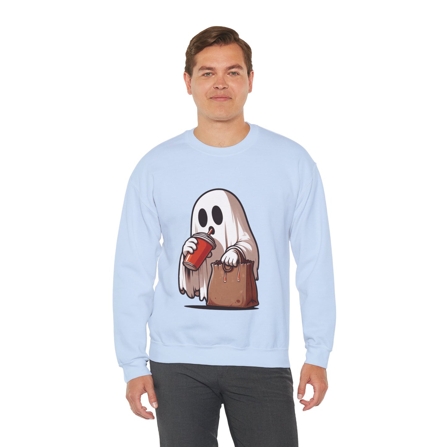 Boujee Spooky Ghost Sweatshirt Boo Jee Coffee Lover Halloween Sweater Cute Bougie Ghost Pullover Sweater Boo-Jee Ghost Spooky Season Gift 2