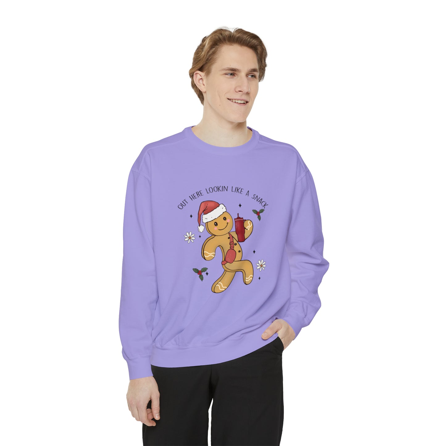 Comfort Colors® Out Here Lookin Like A Snack Sweatshirt Boojee Christmas Sweatshirt Gingerbread Man Sweater Funny Christmas Gift Holiday Tee