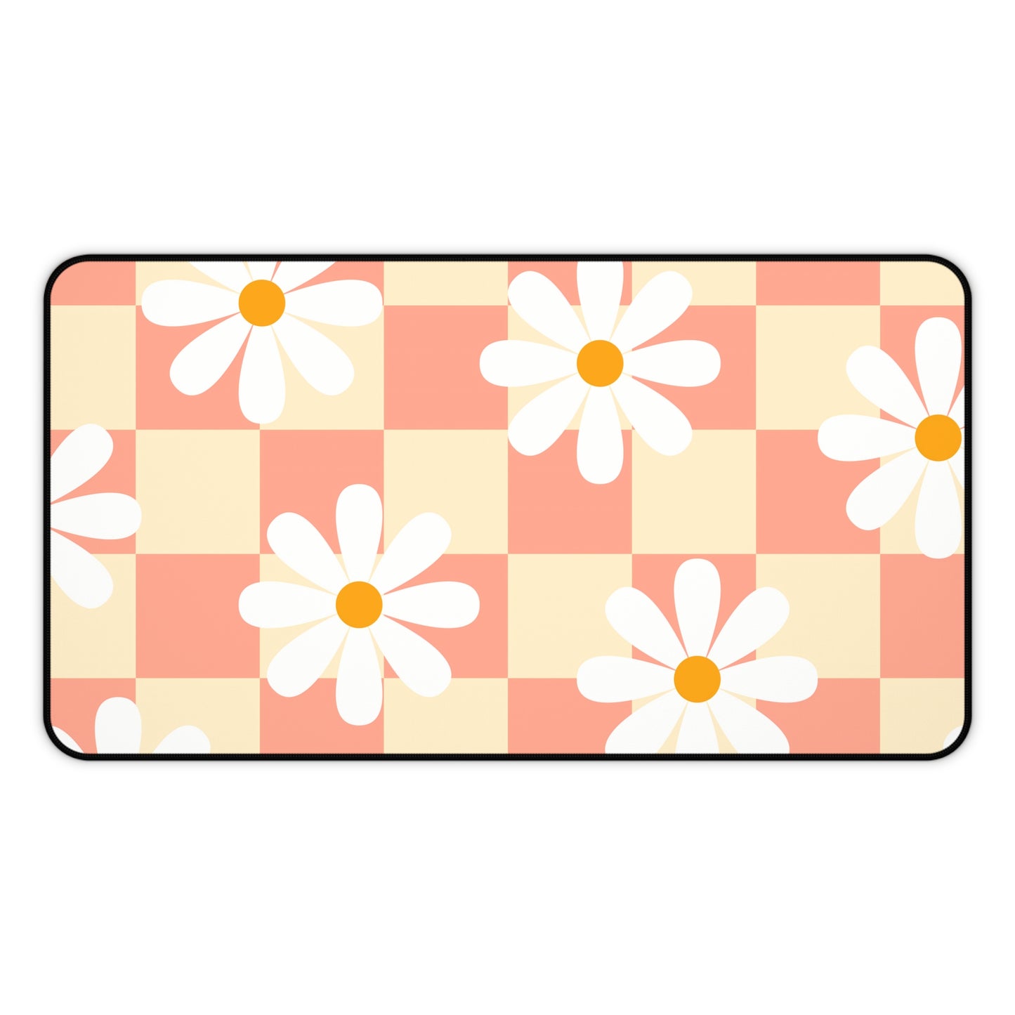 Retro Groovy Desk Mat Flower Power Office Desk Accessories 70s Vintage Mouse Pad Daisy Desk Pad Boho Hippie Gaming Mousepad Unique Gift Idea