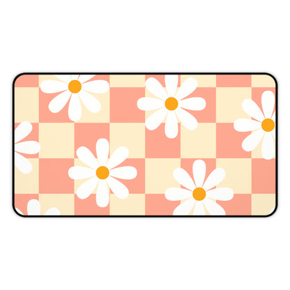 Retro Groovy Desk Mat Flower Power Office Desk Accessories 70s Vintage Mouse Pad Daisy Desk Pad Boho Hippie Gaming Mousepad Unique Gift Idea