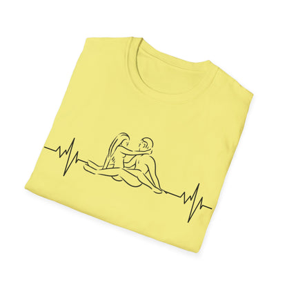 Unisex Heartbeat Kama Sutra T Shirt, Favorite Sexual Pose No.13,Erotic Sexual Desire Couples Gift,Naughty Kinky Adult T-shirt