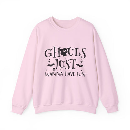 Ghouls Just Wanna Have Fun Halloween Sweatshirt Retro Fall Sweater Spooky Ghost Halloween Apparel Cute Unique Novelty Women Bridemaids Gift