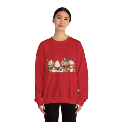 Snowman Christmas Coffee Sweatshirt Christmas Sweater Coffee Lover Gift Holiday Sweater Latte Christmas Crewneck Women's Christmas Jumper