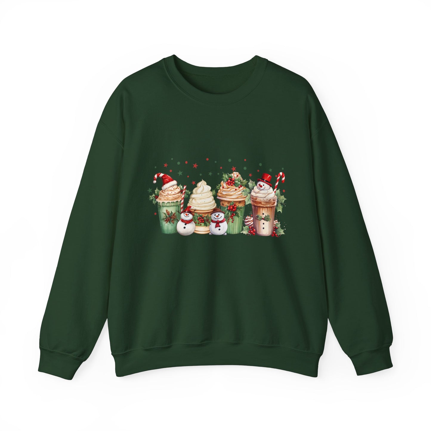 Snowman Christmas Coffee Sweatshirt Christmas Sweater Coffee Lover Gift Holiday Sweater Latte Christmas Crewneck Women's Christmas Jumper