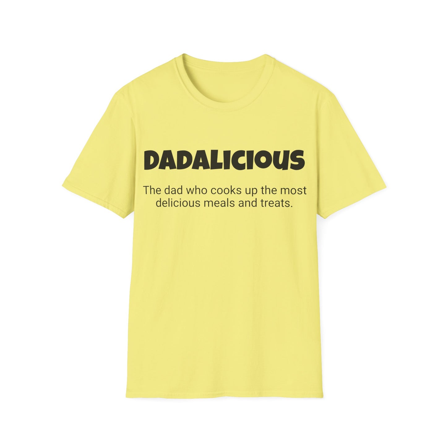 Funny Dad's Mens Softstyle T-shirt,"Dadalicious",Father's Day Gift, Tee for Him,Adult Humorous Unique Novelty Apparel Present