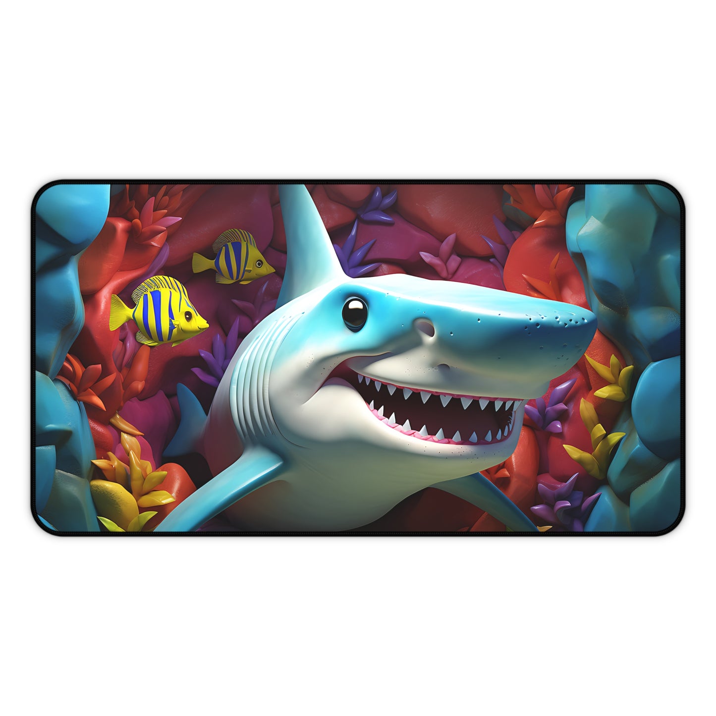 Funny Shark Desk Mat Colorful Deep Sea Office Desk Accessory Ocean Mouse Pad Marine Desk Pad Gaming Mousepad Large Unique Gift Scuba Diver